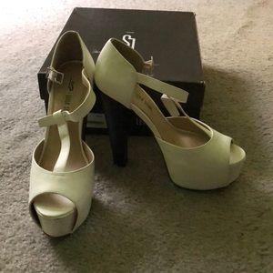White platform sandals